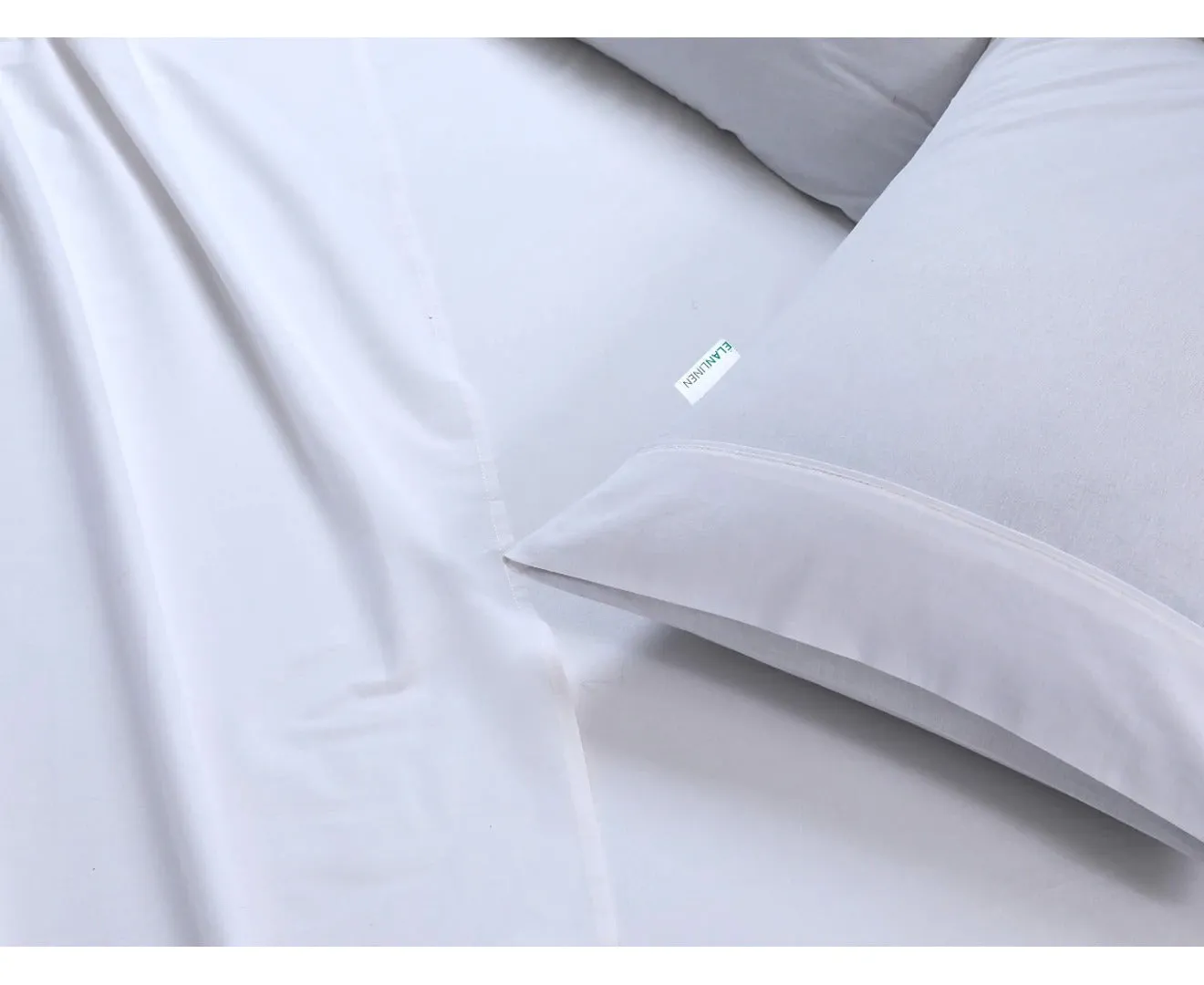 100% Egyptian Cotton 500TC White King Bed Sheets Set, Elan Linen
