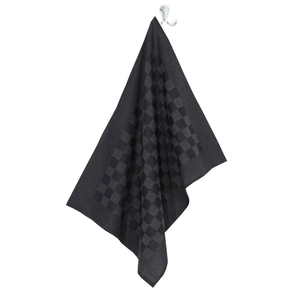 20 Piece Towel Set Black and Grey Cotton