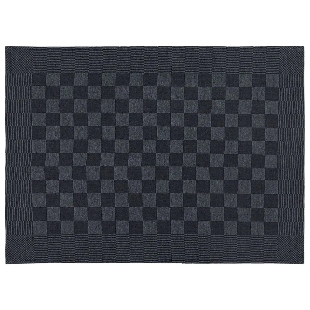 20 Piece Towel Set Black and Grey Cotton