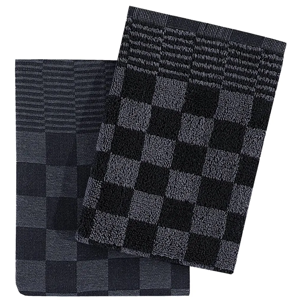 20 Piece Towel Set Black and Grey Cotton