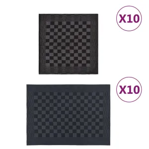 20 Piece Towel Set Black and Grey Cotton
