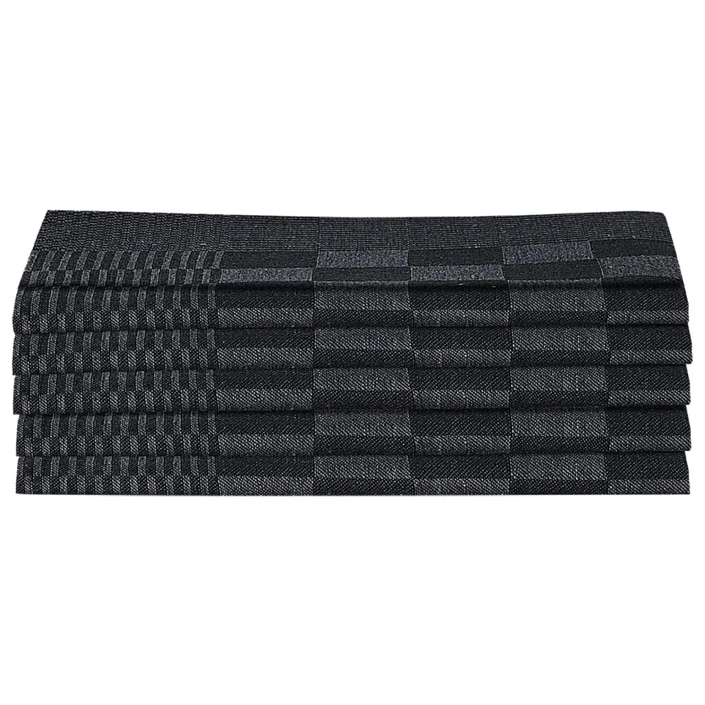 20 Piece Towel Set Black and Grey Cotton