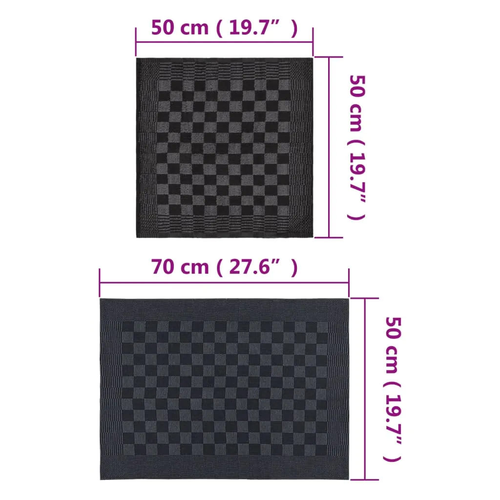 20 Piece Towel Set Black and Grey Cotton