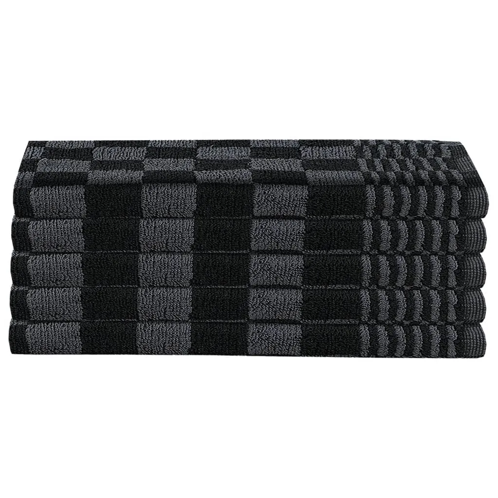 20 Piece Towel Set Black and Grey Cotton