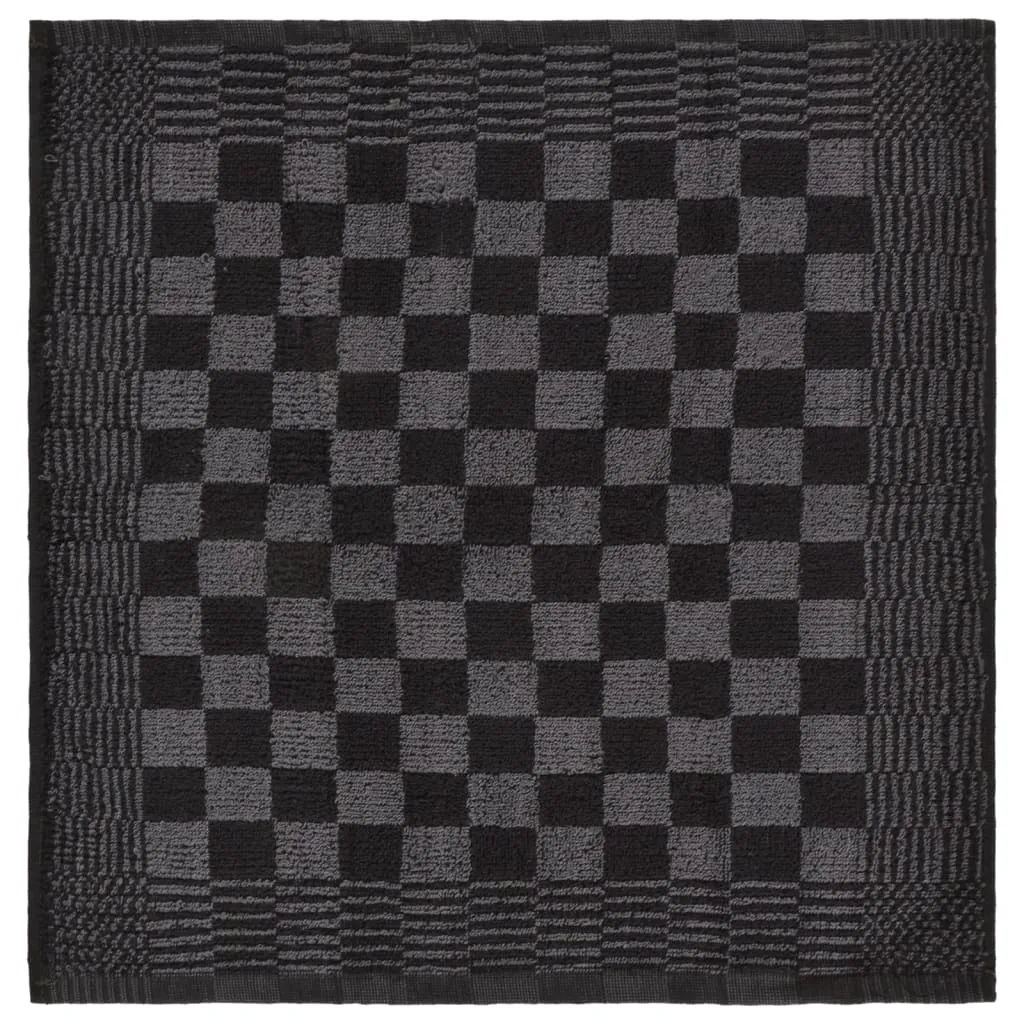 20 Piece Towel Set Black and Grey Cotton