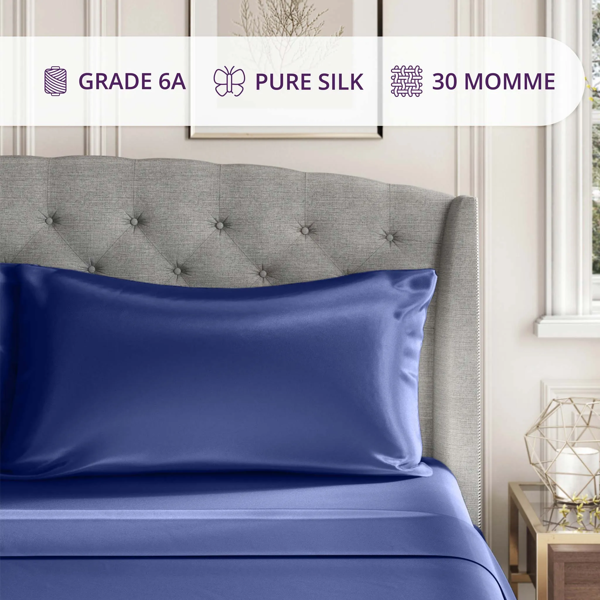 30 Momme Silk Pillowcase - Navy