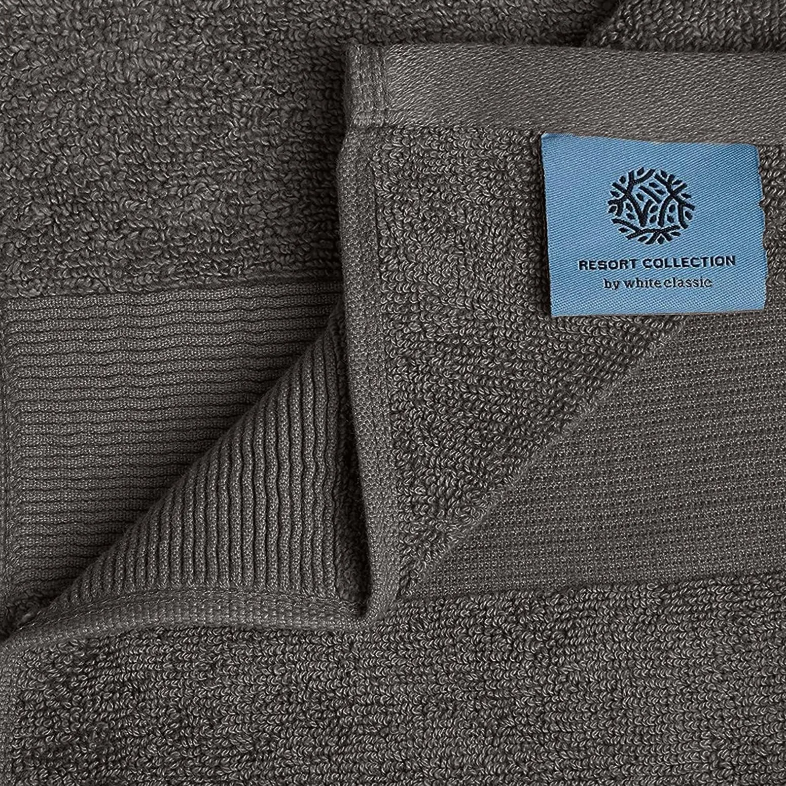 4 Pack Resort Collection Soft Bath Towels 28x55 in Hotel Plush Cotton Charcoal