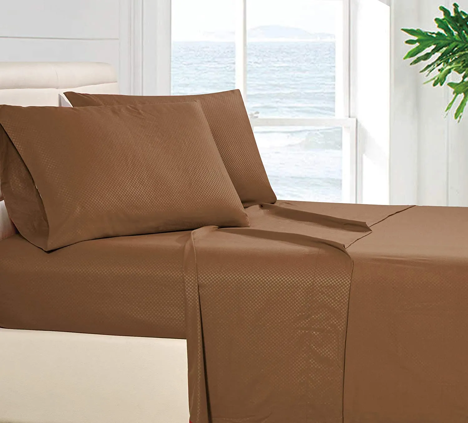 4 pcs Bed Sheet Set Microfiber 1800 Wrinkle Stain Fade Resistant Hypoallergenic Deep Pocket