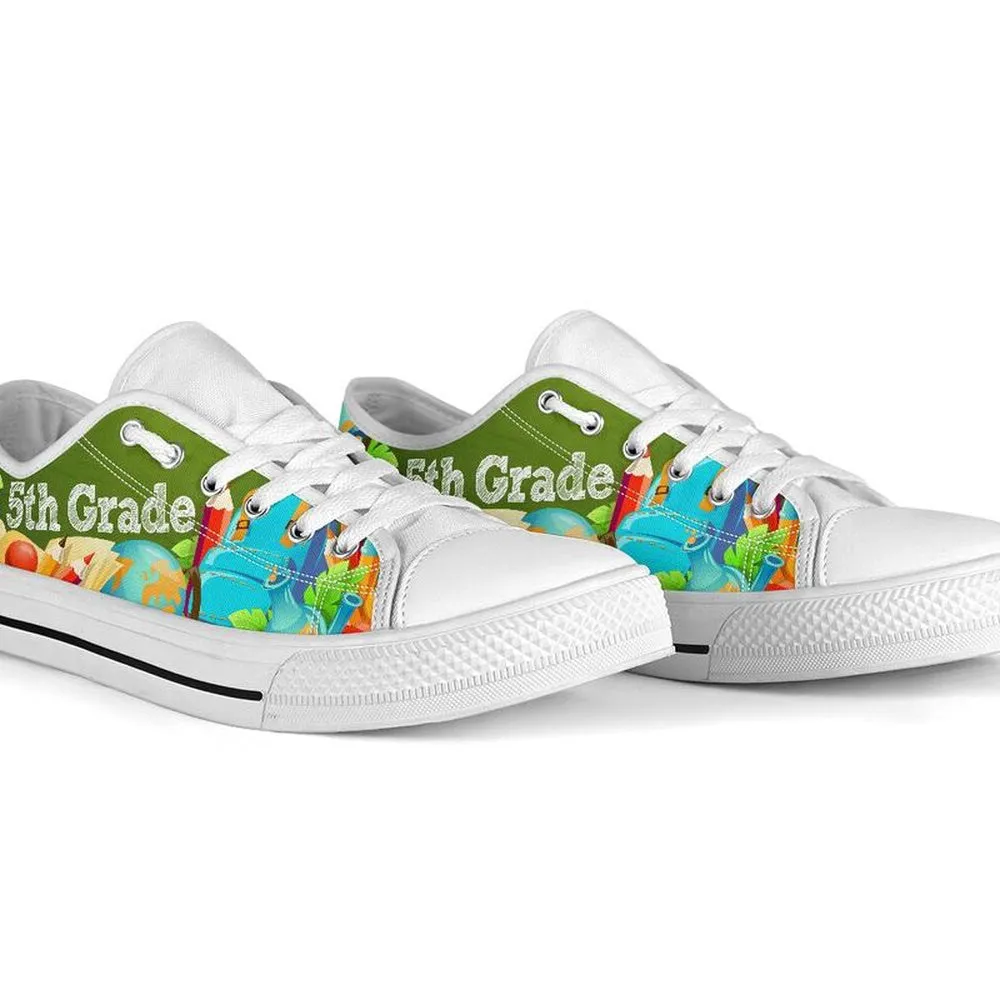 5Th Grade Abc 3D Low Top Shoes, Teacher Shoes, Low Top Sneakers