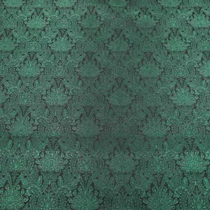 Abstract Textured Green Brocade Fabric