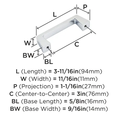 Amerock Blackrock 3" Center to Center Cabinet Pull BP55275