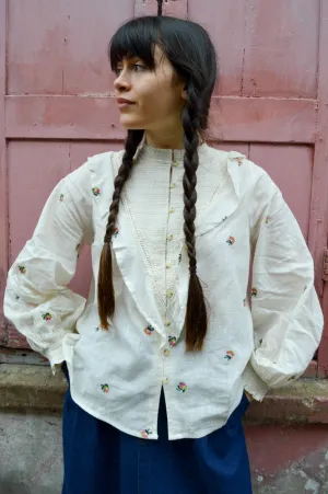 Atelier Reve Olivia Cream Embroidered Shirt
