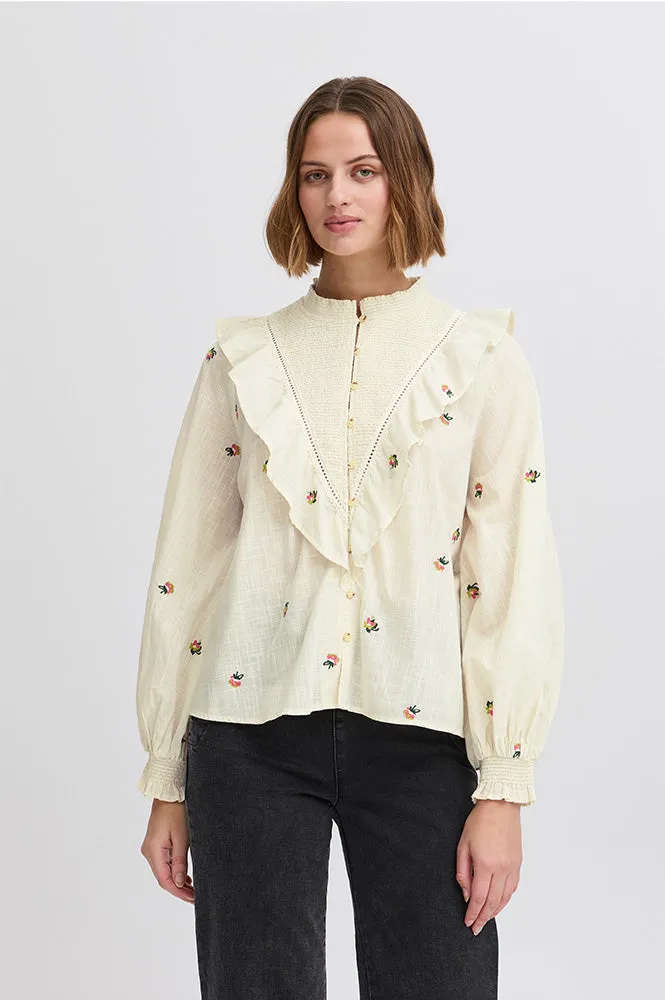 Atelier Reve Olivia Cream Embroidered Shirt