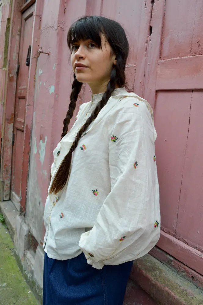 Atelier Reve Olivia Cream Embroidered Shirt