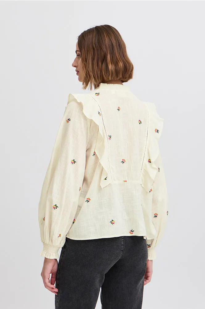 Atelier Reve Olivia Cream Embroidered Shirt