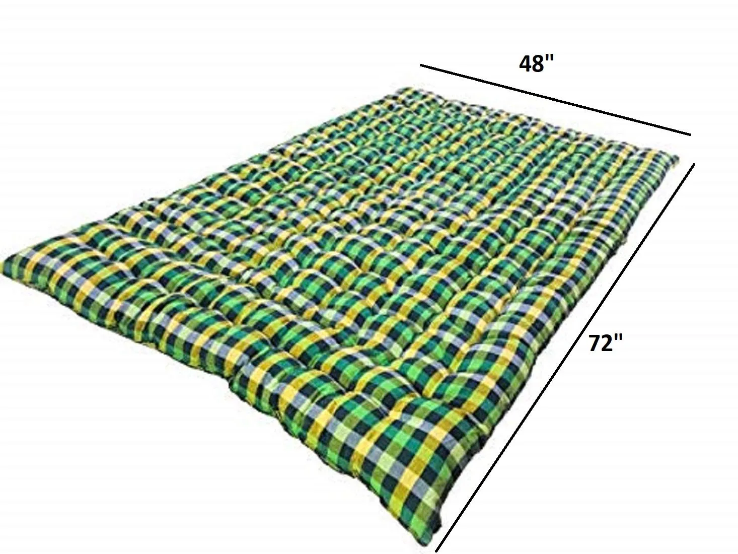 ATOOTFUSION Foldable Movable Soft Cotton Quilt Filled Multicolor Mattress | Gadda for Good Sleep (Mattress_72 x 48 Inch Cotton_Pillow)