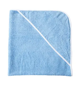 Baby Hooded Square Towel Blue Plain 90/90cm