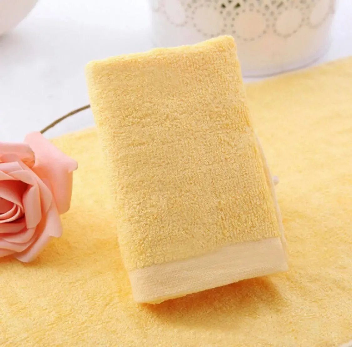 Bamboo Fiber Soft Absorbent Comfortable Medium Towel Face Towel