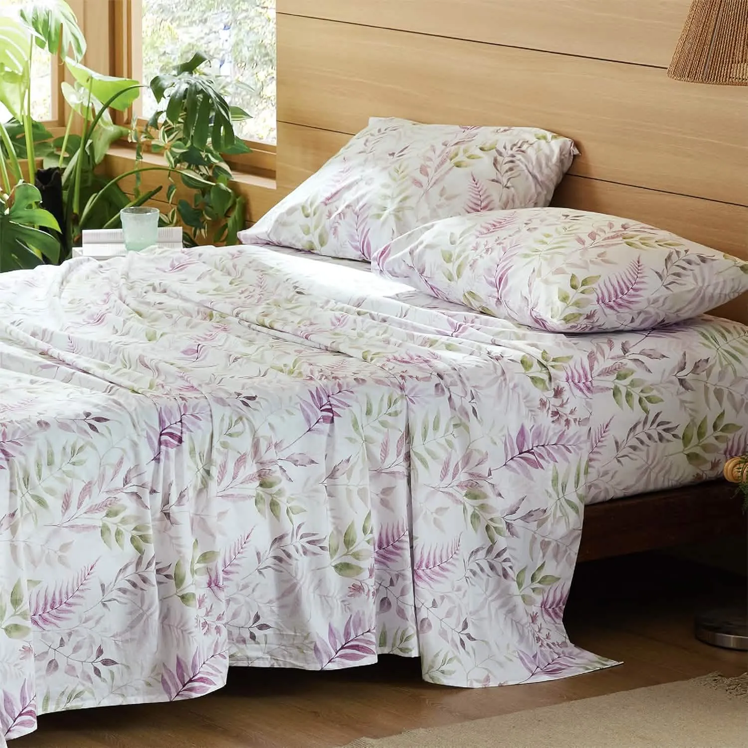 Bedsure 100% Cotton Sheets Botanical