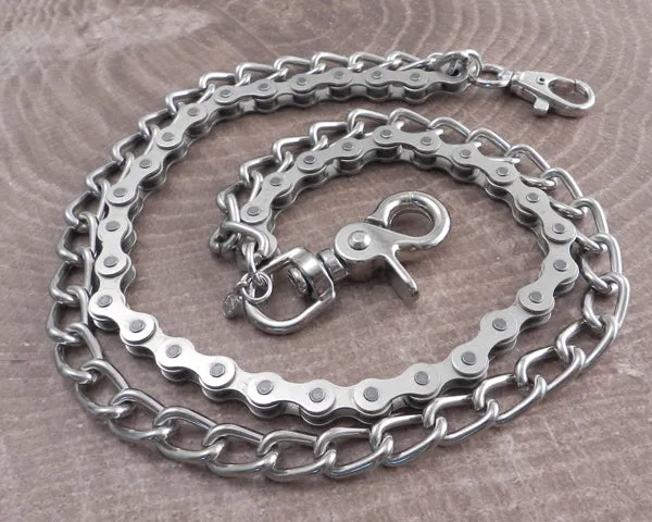 Bike Chain & Shackle Double Wallet Chain