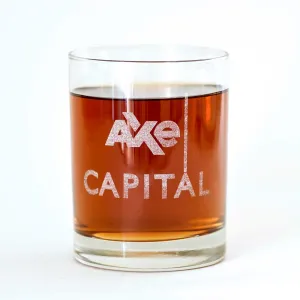 Billions Axe Capital Stacked Logo Rocks Glass