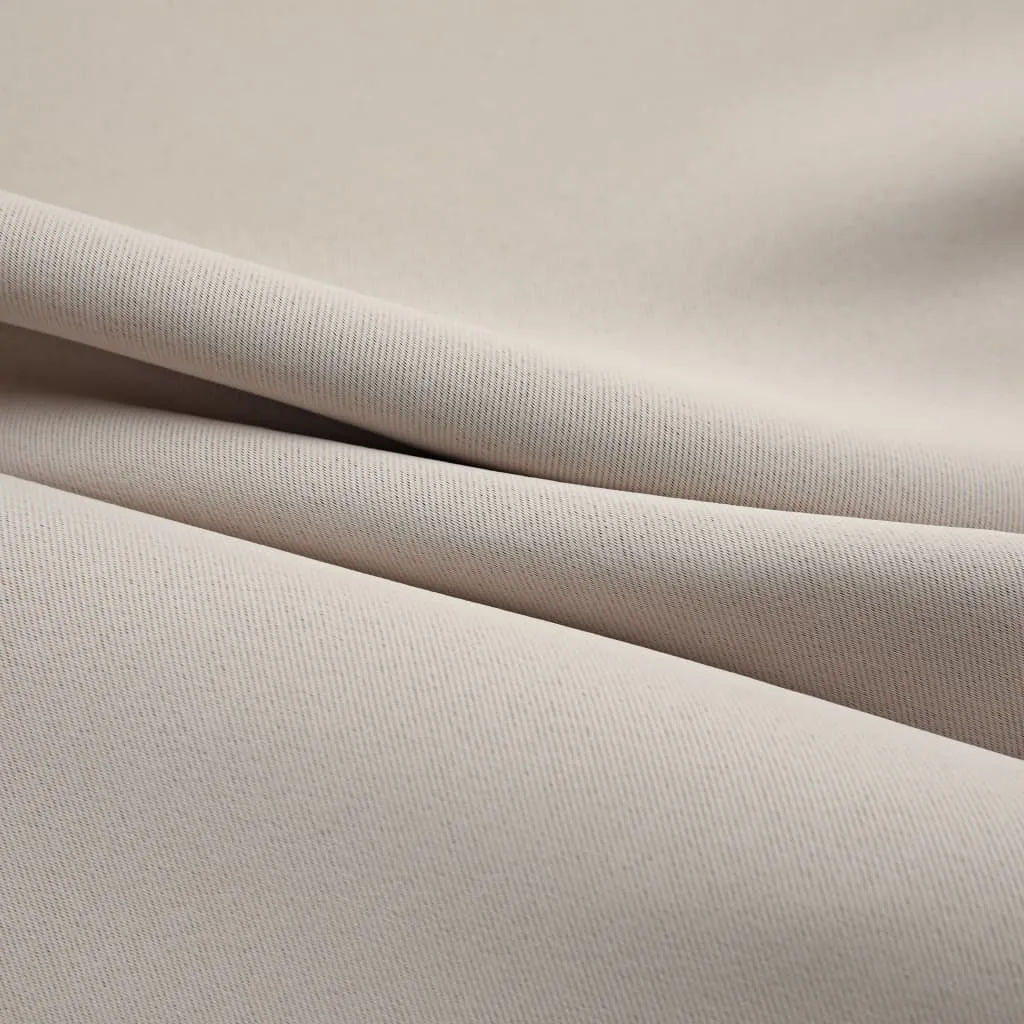 Blackout Curtains with Metal Rings 2 pcs Beige 140x245 cm