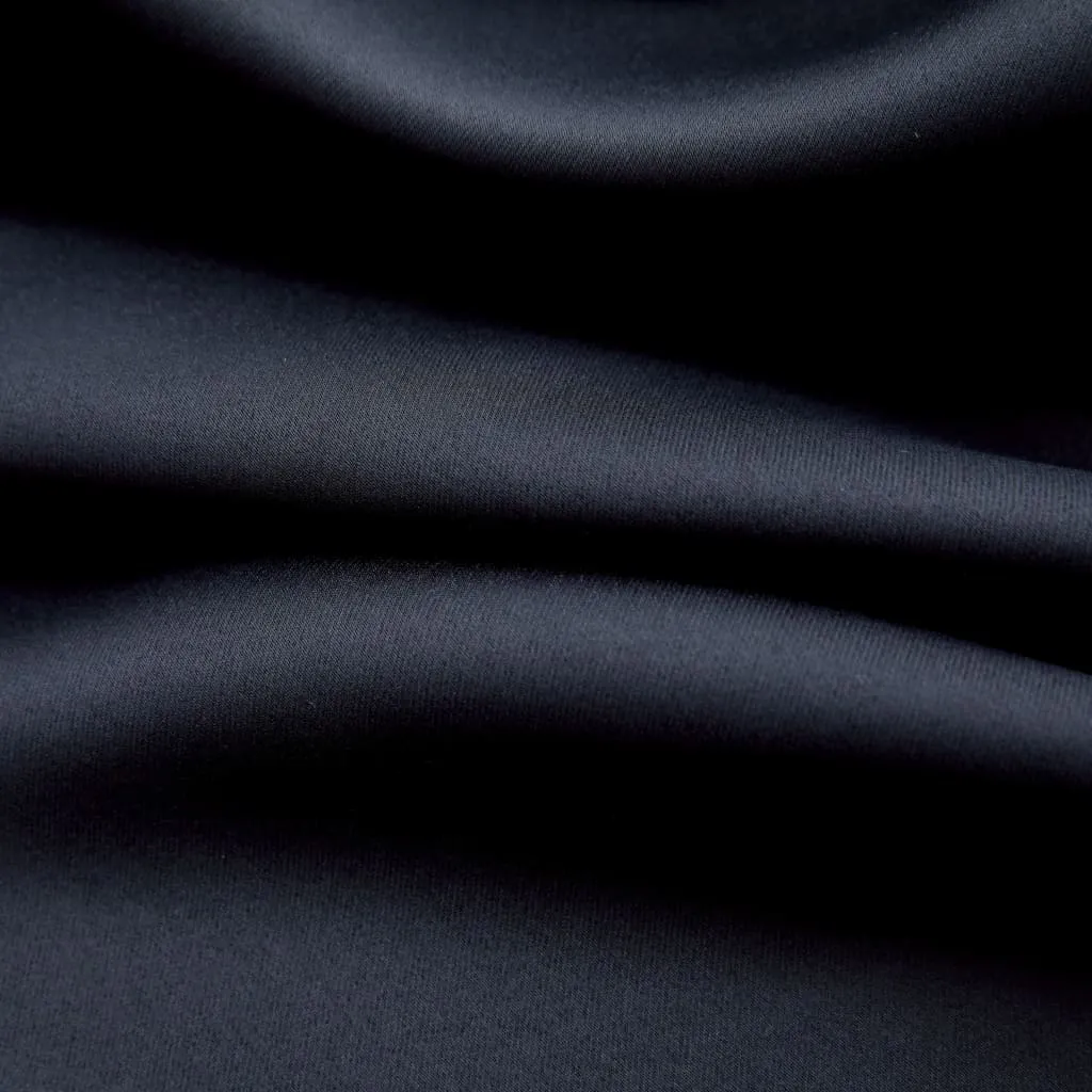Blackout Curtains with Metal Rings 2 pcs Black 140x175 cm