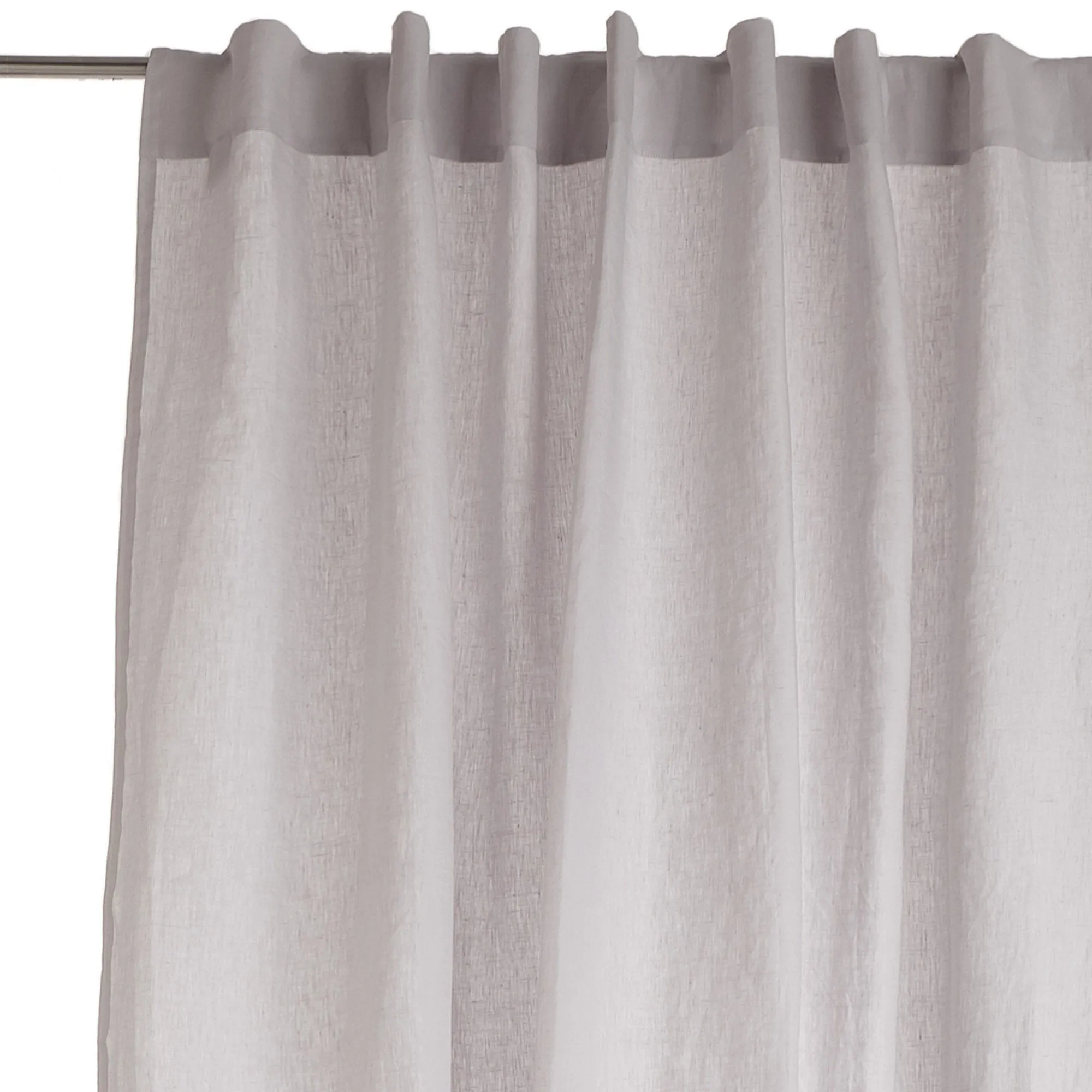 Cataya Linen Curtain [Light grey/Light pink]