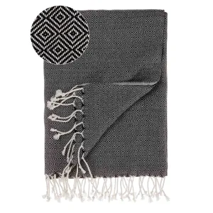 Cesme Hammam Towel [Black/White]
