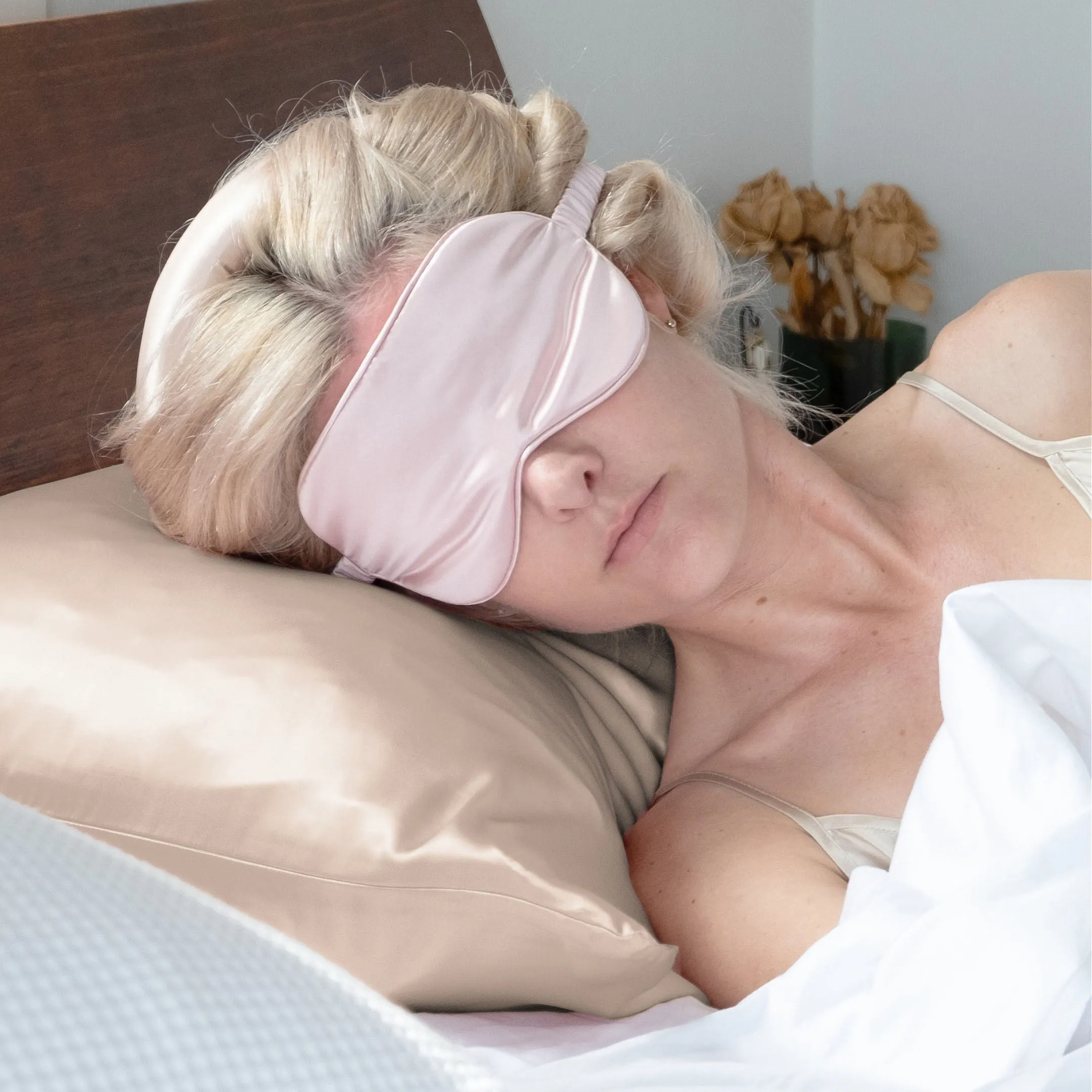 Champagne Silk Pillowcase- NZ Standard Size - Envelope Closure