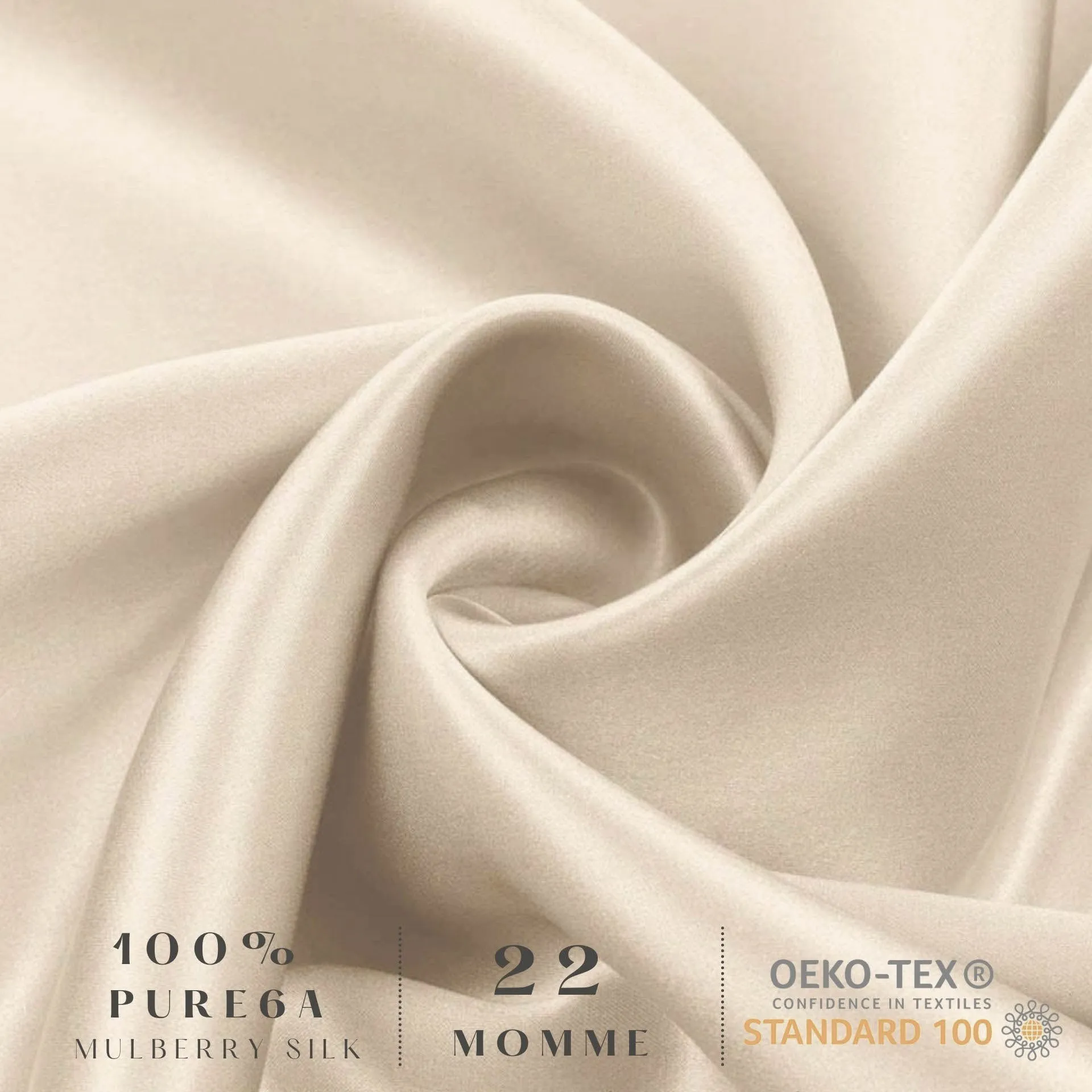 Champagne Silk Pillowcase- NZ Standard Size - Envelope Closure