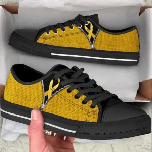Childhood Cancer Shoes Zipper Low Top Shoes Canvas Shoes, Best Canvas Shoes, Low Top Sneaker
