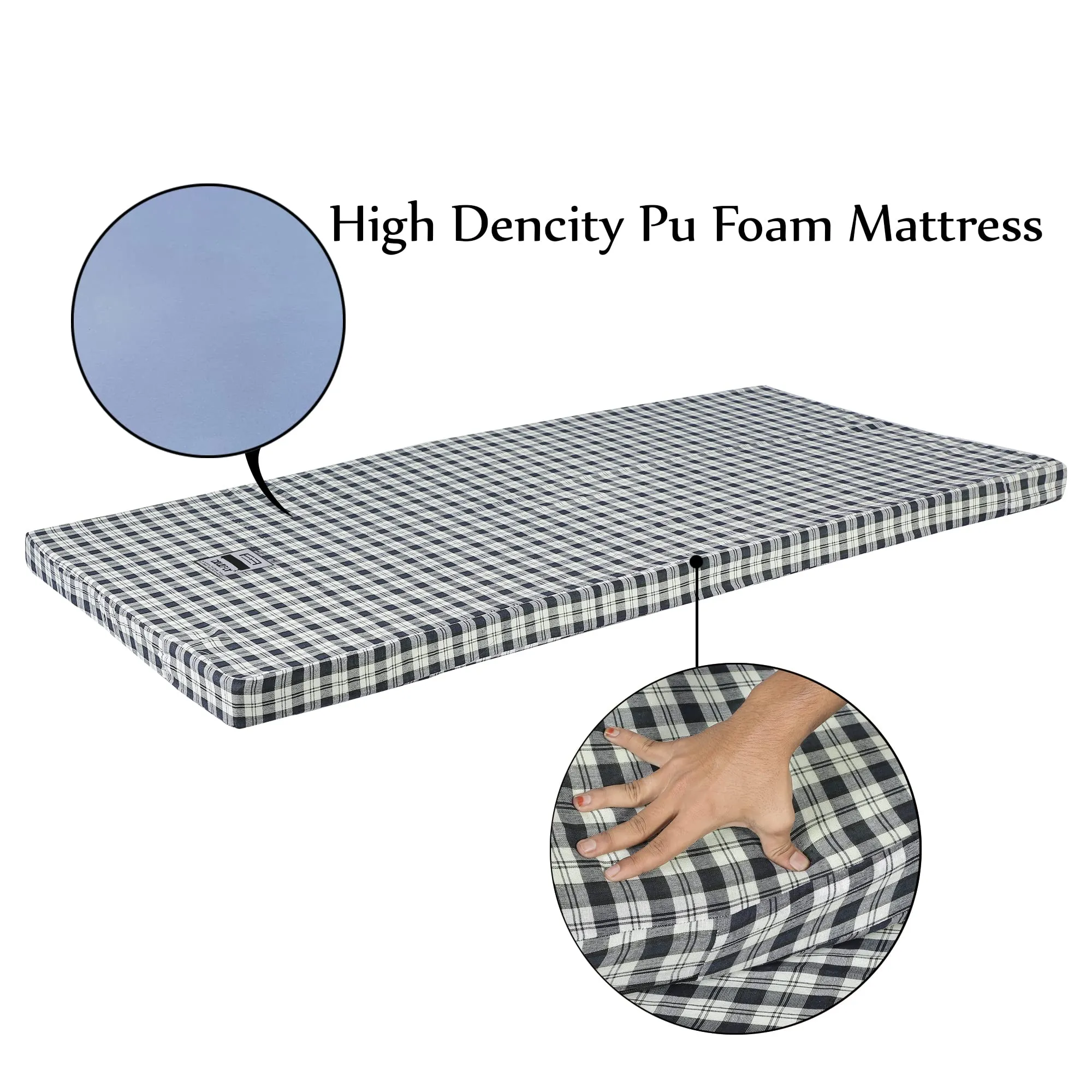 COLOFLY 72x35x2 Inch Pu Foam Single Bed Mattress, Navy Blue