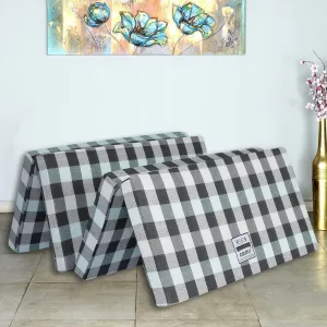 COLOFLY UHD Foam 3 Inch Dual Comfort Reversible Four Fold Single Bed Mattress Foldable Blue Multicolor Gadda for Travel Picnic (72x35x3)
