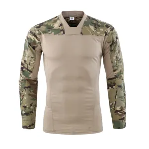 Cotton V-Neck Elastic Wear-Resistant Men‘s T-shirt