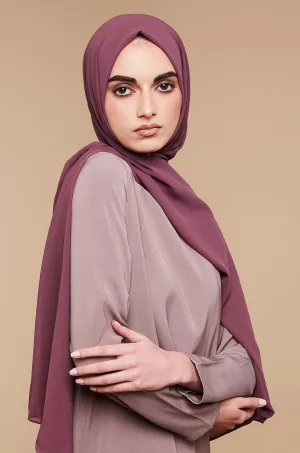 Deep Plum Soft Crepe Chiffon Hijab
