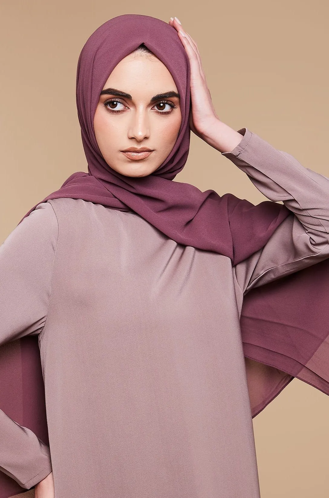 Deep Plum Soft Crepe Chiffon Hijab