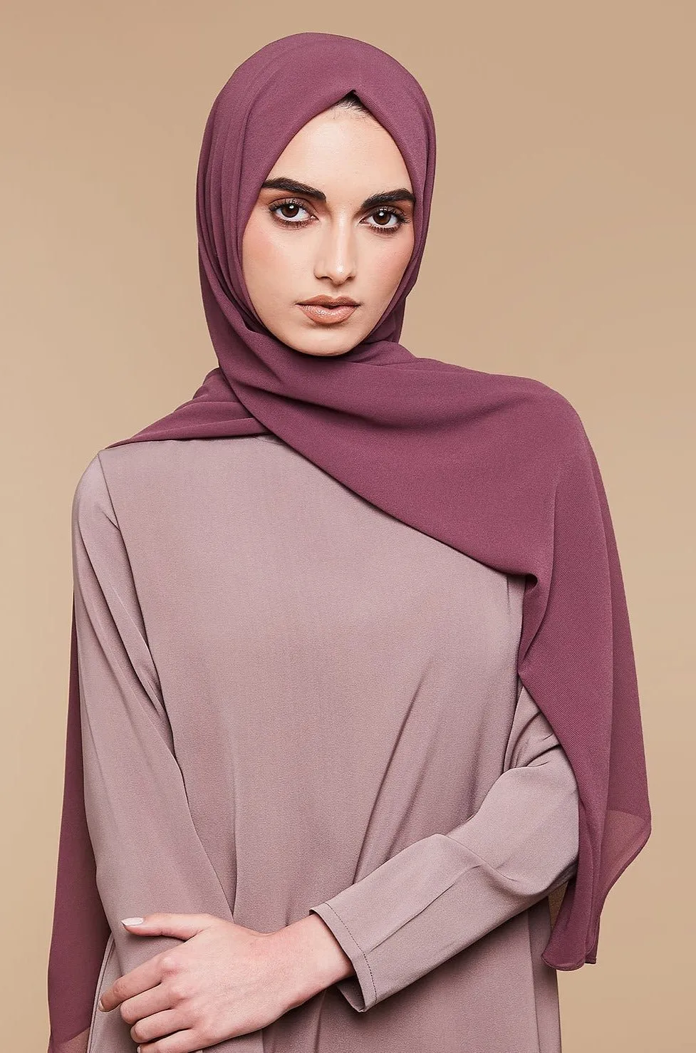 Deep Plum Soft Crepe Chiffon Hijab