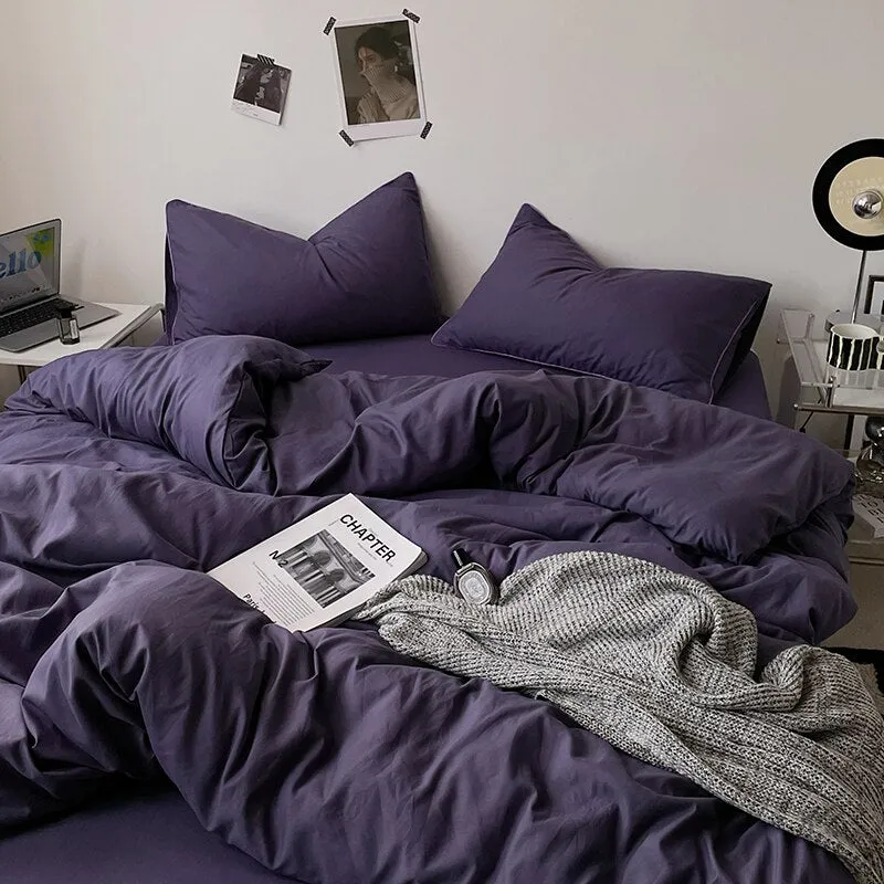 Durable Duvet Cover Flat Sheet Pillowcase for All Season Bed Linen