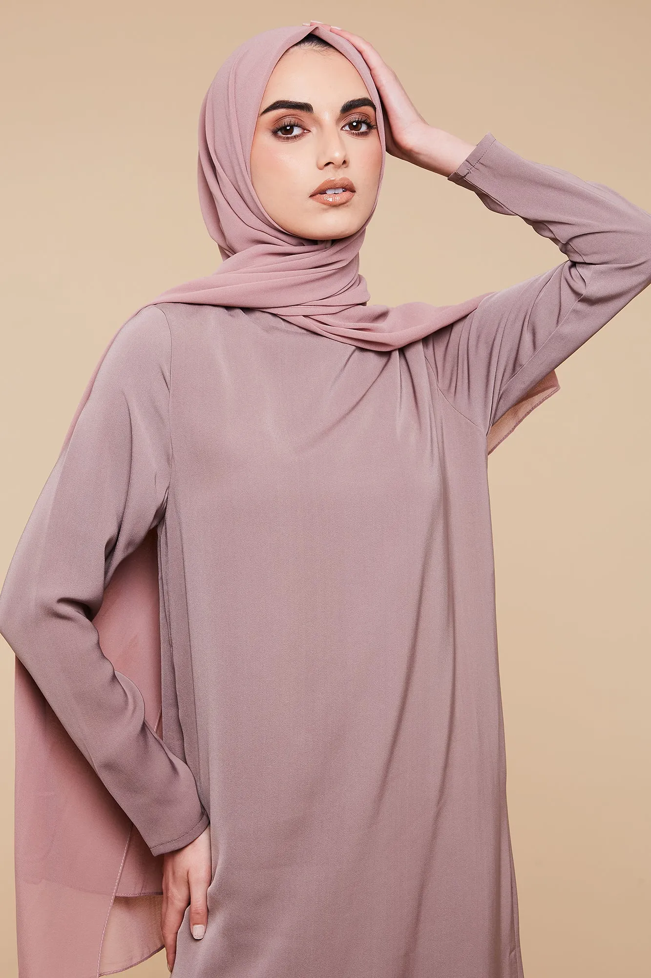 Dusty Pink Crepe Chiffon Hijab