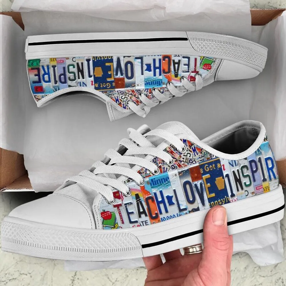 Early Childhood Education License Plates Low Top Shoes, Teacher Shoes, Low Top Sneakers