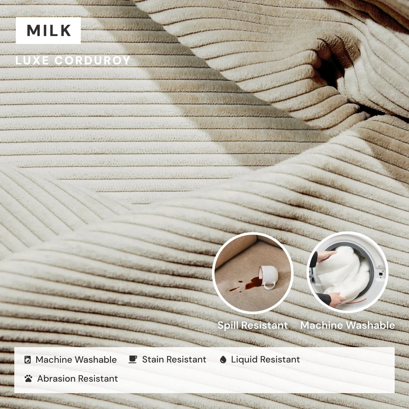 Elevate Comfort Layer for 6-Seater U-Sectional   Ottoman in Milk