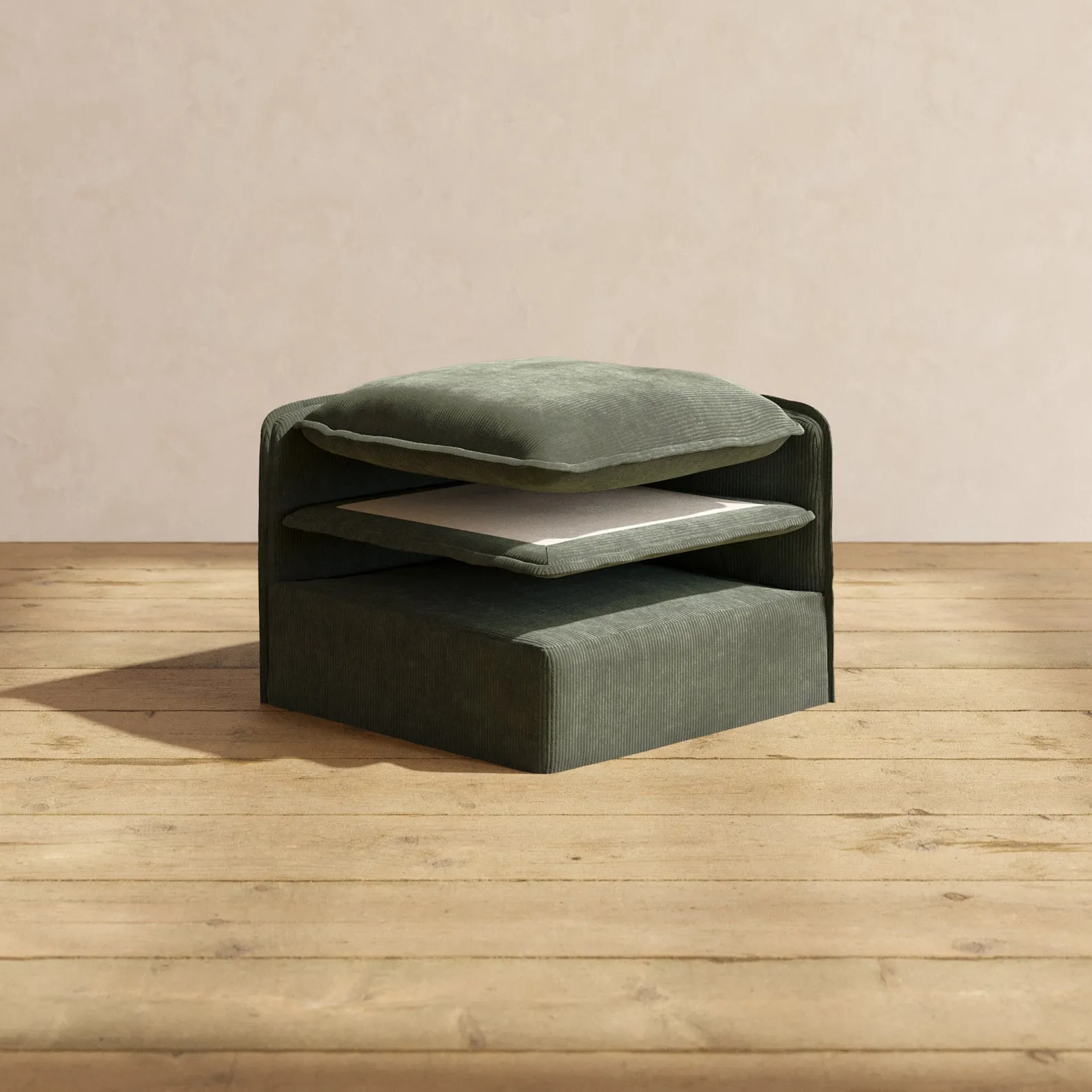 Elevate Comfort Layer for 7-Seater Corner Sectional   Bench Ottoman in Olivine