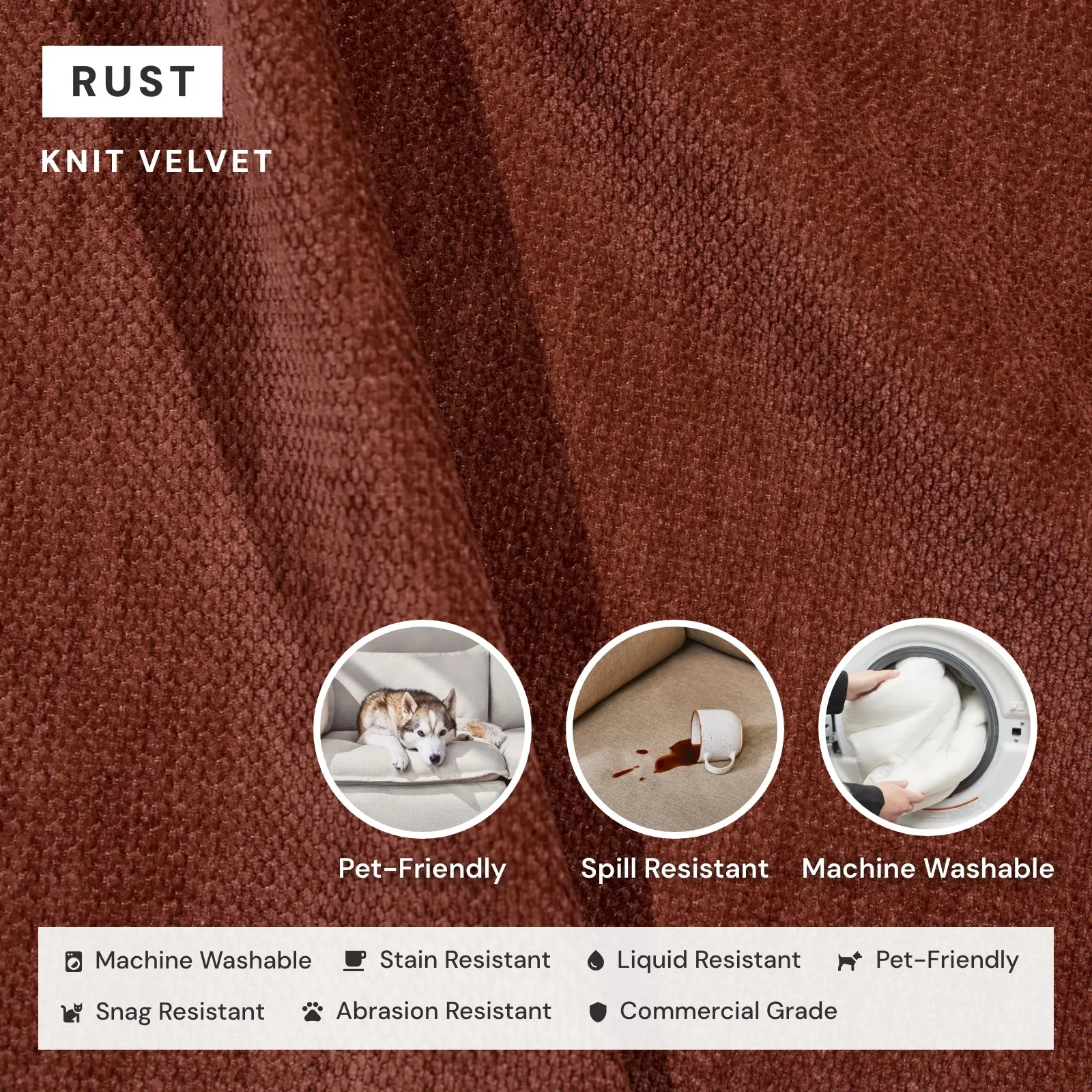 Elevate Comfort Layer for Ottoman in Rust