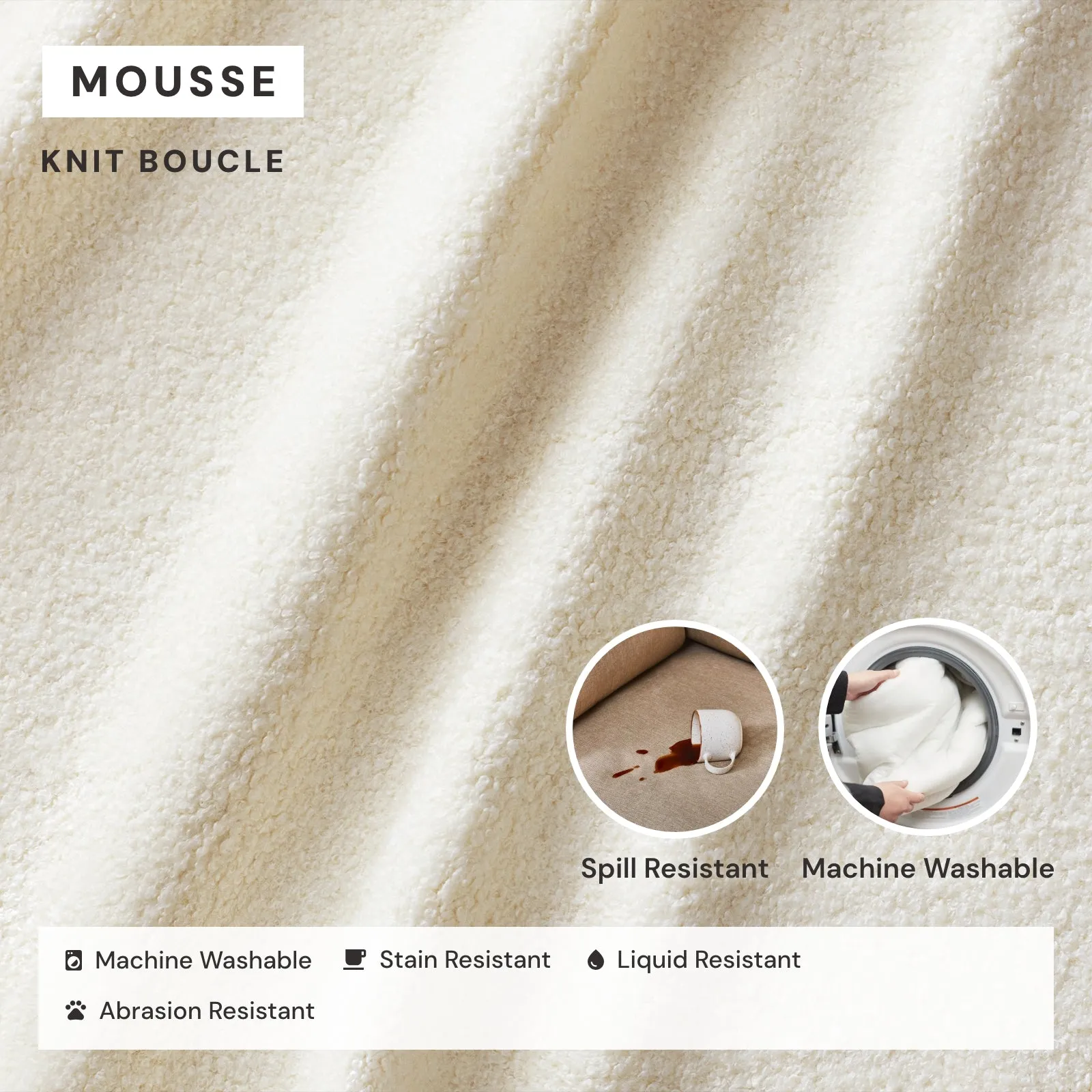 Elevate Comfort Layer Set for 2-Seater | Knit Boucle in Mousse