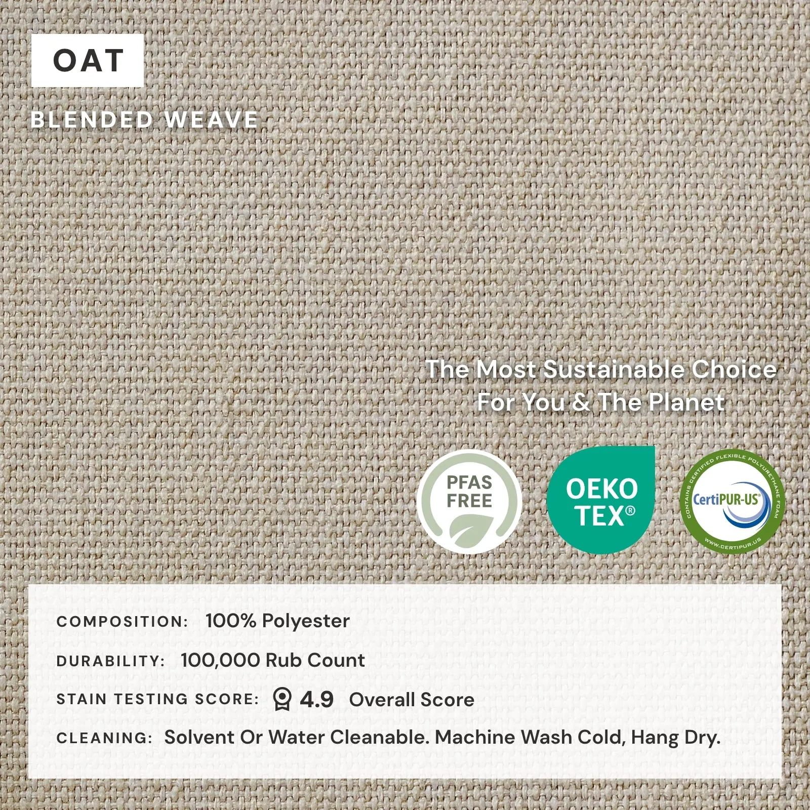 Elevate Comfort Layer Set for 3-Seater   Bench Ottoman | Blended Weave in Oat