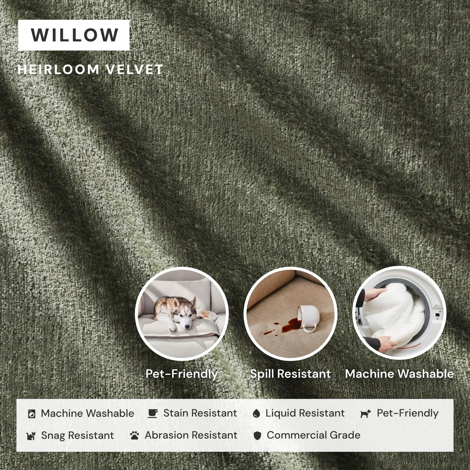 Elevate Comfort Layer Set for 3-Seater Sofa   Armchair Set | Heirloom Velvet in Willow