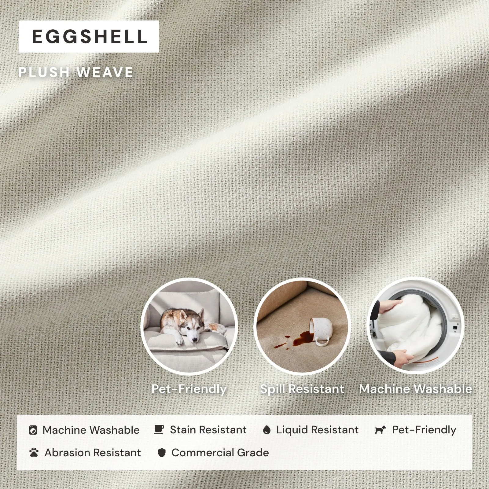 Elevate Comfort Layer Set for 3-Seater Sofa   Armchair Set | Plush Weave in Eggshell