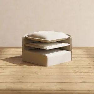 Elevate Comfort Layer Set for 8-Seater Open-Ends U-Sectional   Ottoman | Luxury Velvet in Dune