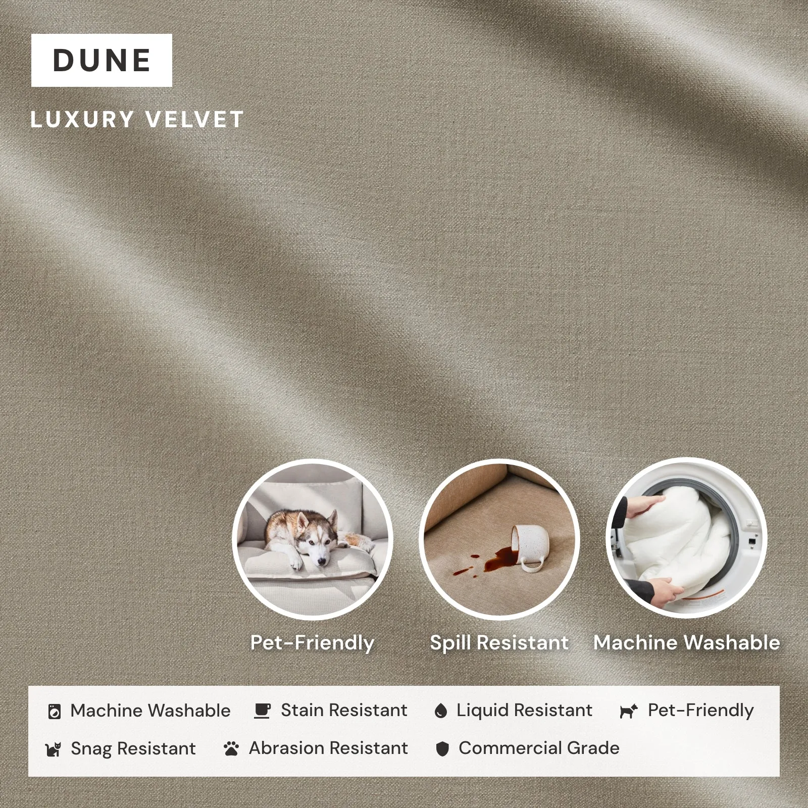 Elevate Comfort Layer Set for 8-Seater Open-Ends U-Sectional   Ottoman | Luxury Velvet in Dune